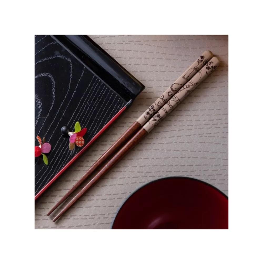 Online Baguettes Laquees 21Cm Esquisses Brun - Kiki La Petite Sorciere Cuisine Et Table