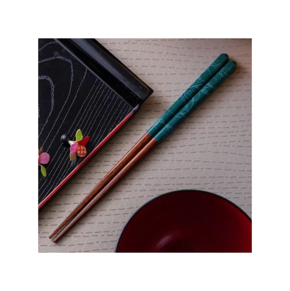 Cheap Baguettes Laquees 21Cm Esquisses Vert Fonce - Mon Voisin Totoro Cuisine Et Table