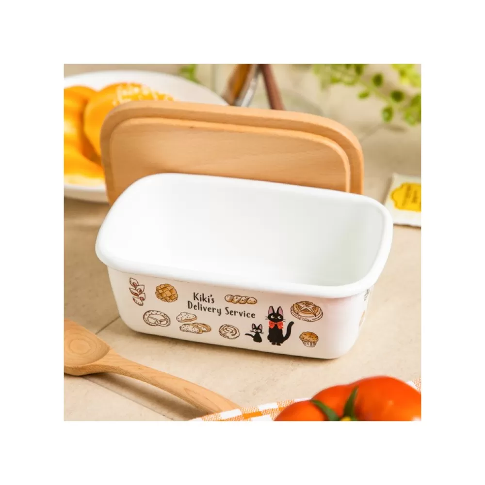 Cheap Beurrier Email Avec Couvercle Bois Viennoiseries 500Ml - Kiki La Petite Sorciere Cuisine Et Table
