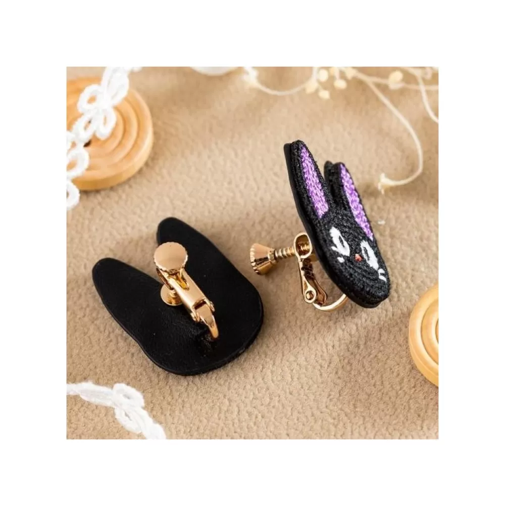 Outlet Bijou Boucle D'Oreilles A Clips Broderie Jiji - Kiki La Petite Sorcie Bijoux