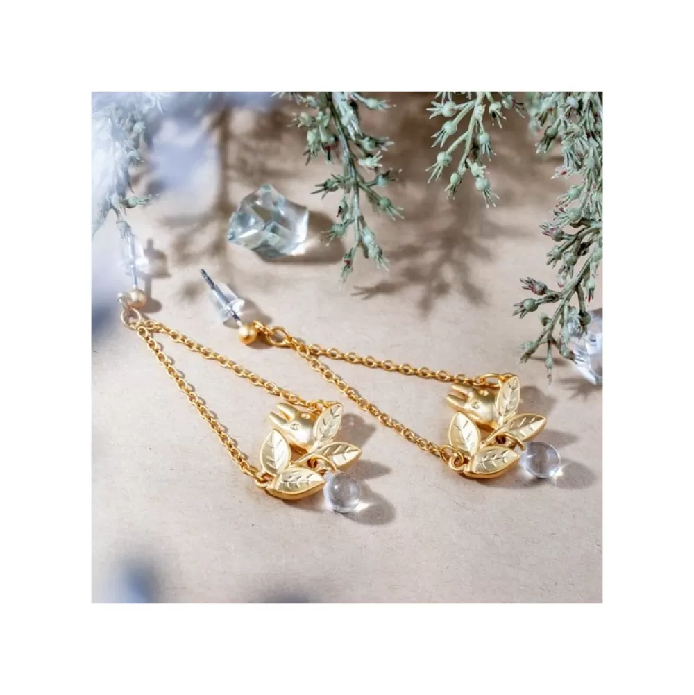 Discount Bijou Boucle D'Oreilles Totoro Blanc Cache Dans Une Feuille - Mon Voi Bijoux