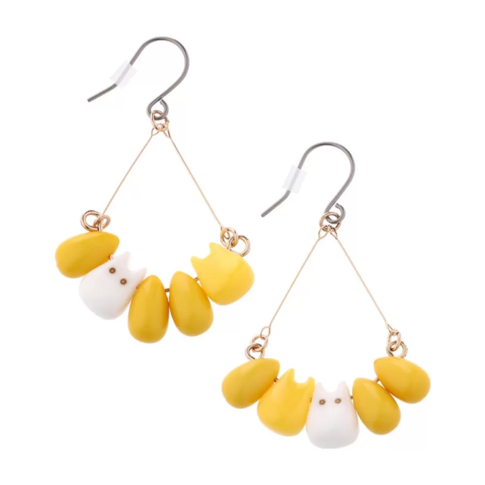 Cheap Boucles D'Oreilles Totoro Blanc & Mais - Mon Voisin Totoro Bijoux