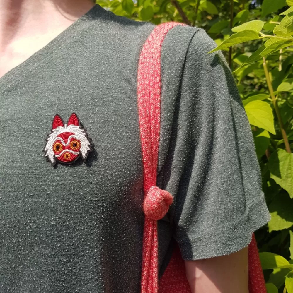 Sale Broche Cannetille Masque De San - Princesse Mononoke Pins