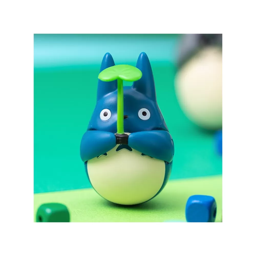 Fashion Figurine Culbuto Totoro Bleu Avec Feuille - Mon Voisin Totoro Jouets