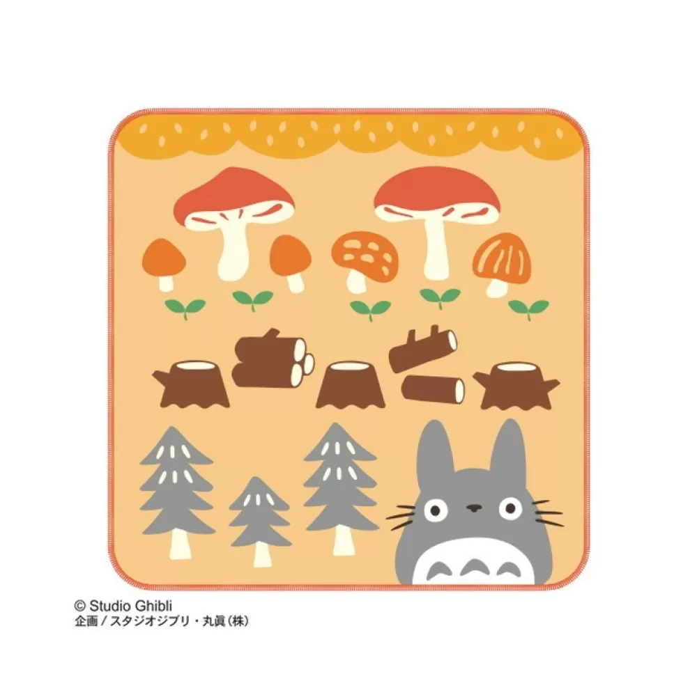 Shop Mini Serviette Champignons Et Buches 25X25Cm - Mon Voisin Totoro Linge De Maison