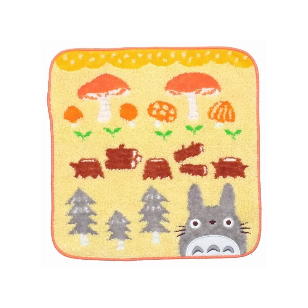 Shop Mini Serviette Champignons Et Buches 25X25Cm - Mon Voisin Totoro Linge De Maison
