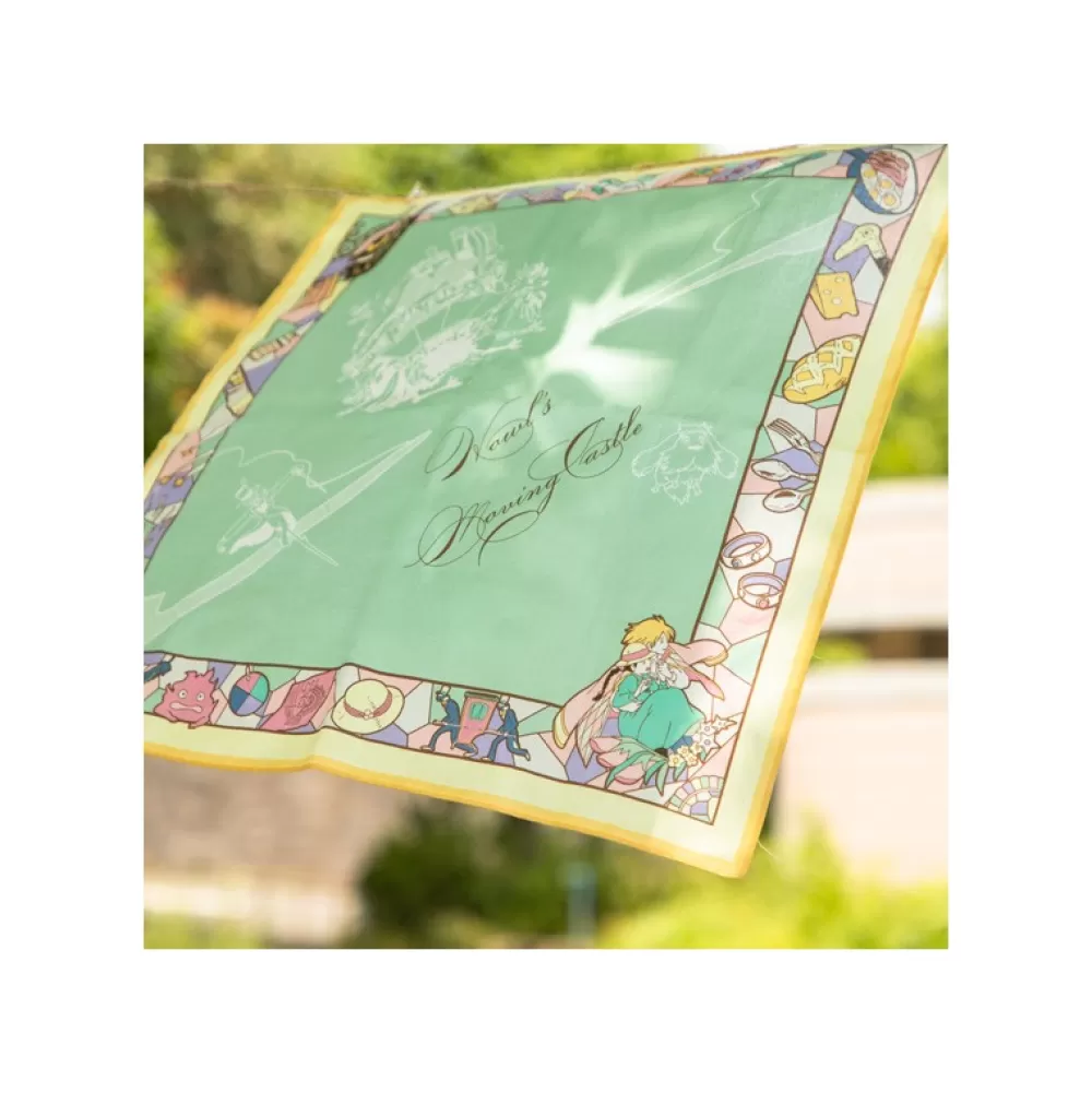 New Mouchoir Chemin Du Vent Vert Fonce - Le Chateau Ambulant Textile