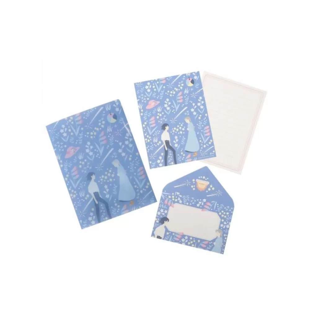 Cheap Papier À Lettres Et Chemise Sophie Et Haru - Le Chateau Ambulant Cartes Postales Et Papier À Lettres