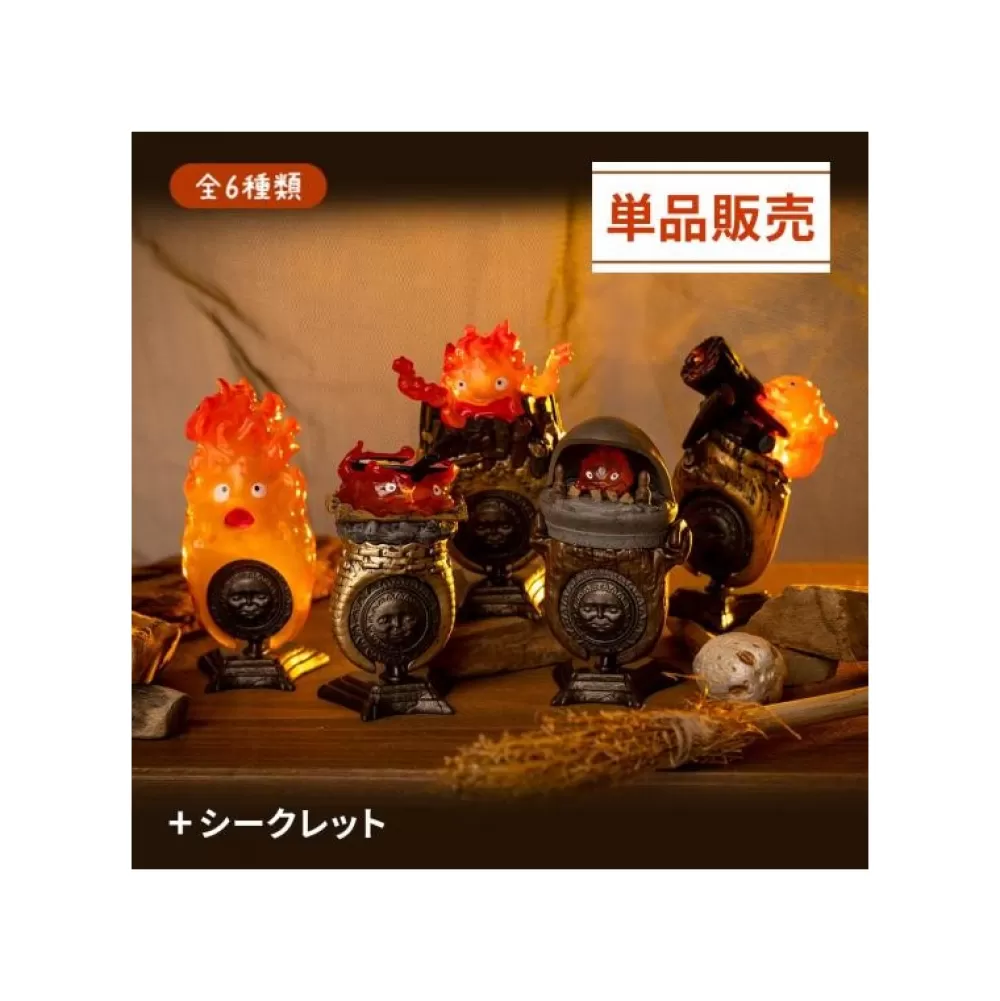 Flash Sale Pose Collection Assort. De 6 Bagues Calcifer - Le Chateau Ambulant Figurines